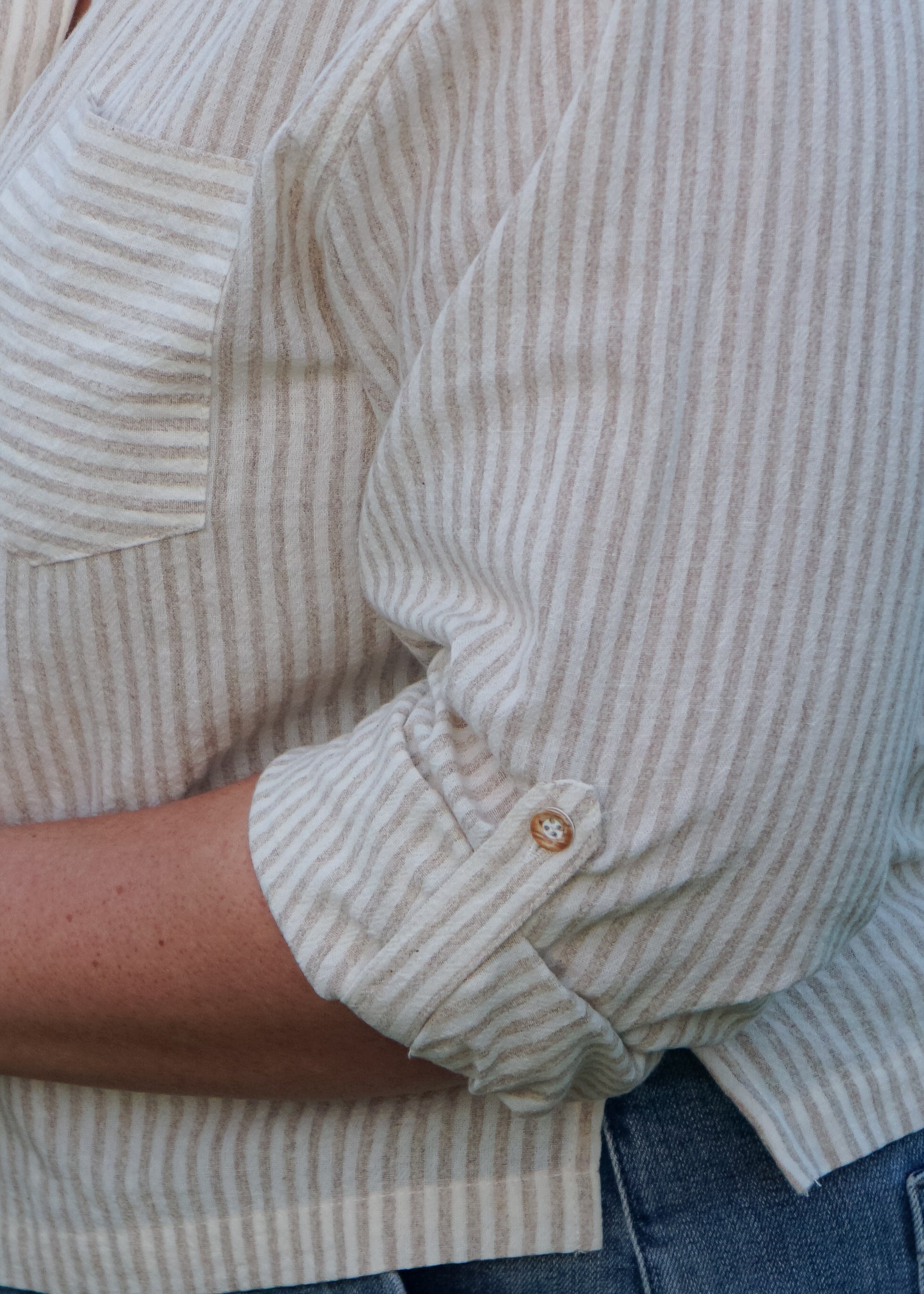 Cecilia Button Down in Oat