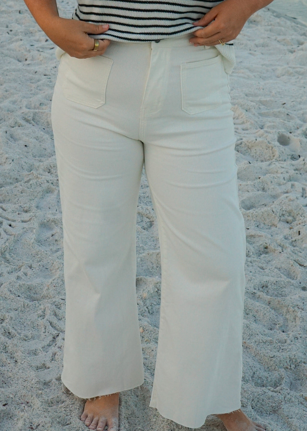 Katie Wide Leg Jeans in White