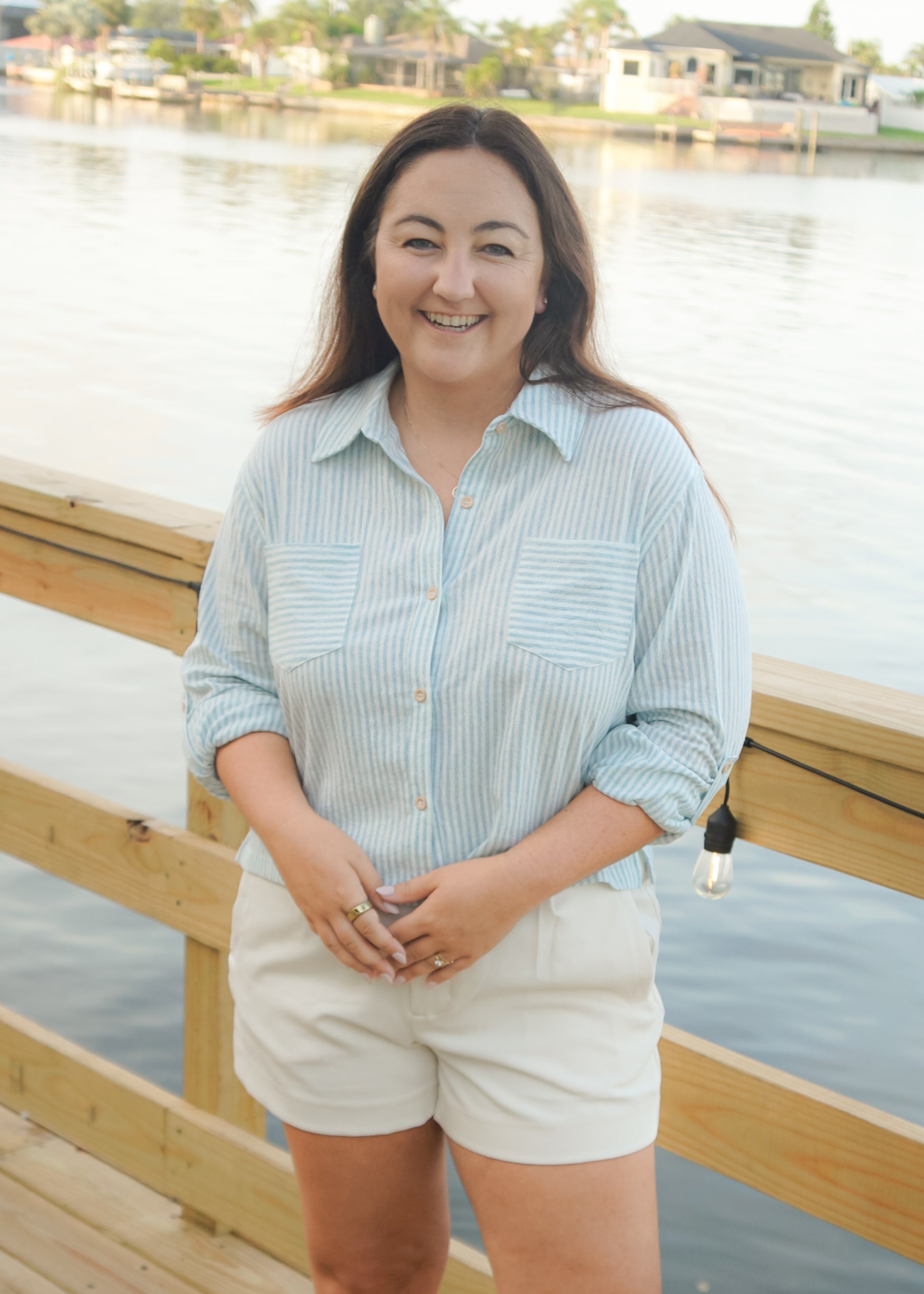Cecilia Button Down in Sky Blue