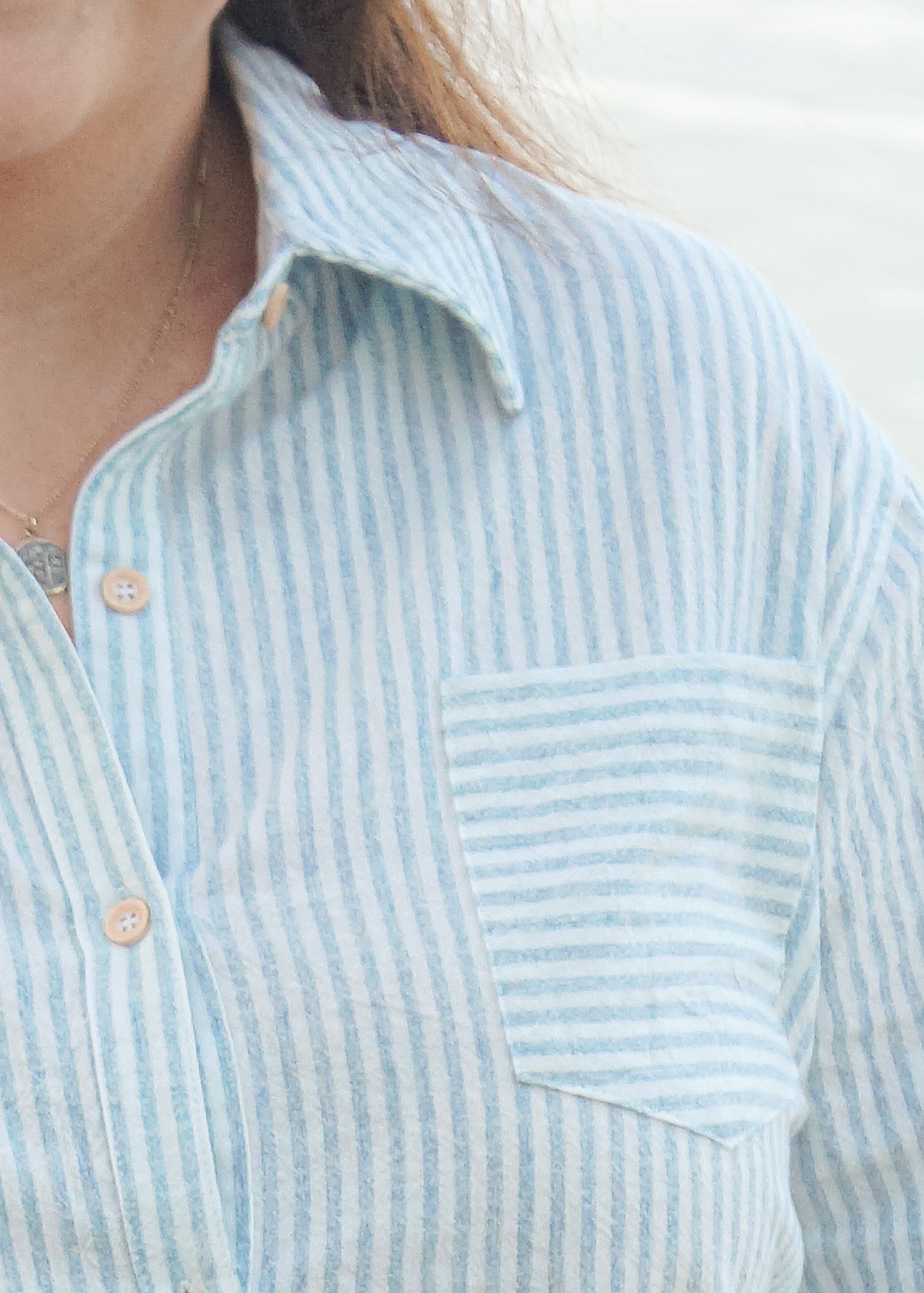 Cecilia Button Down in Sky Blue
