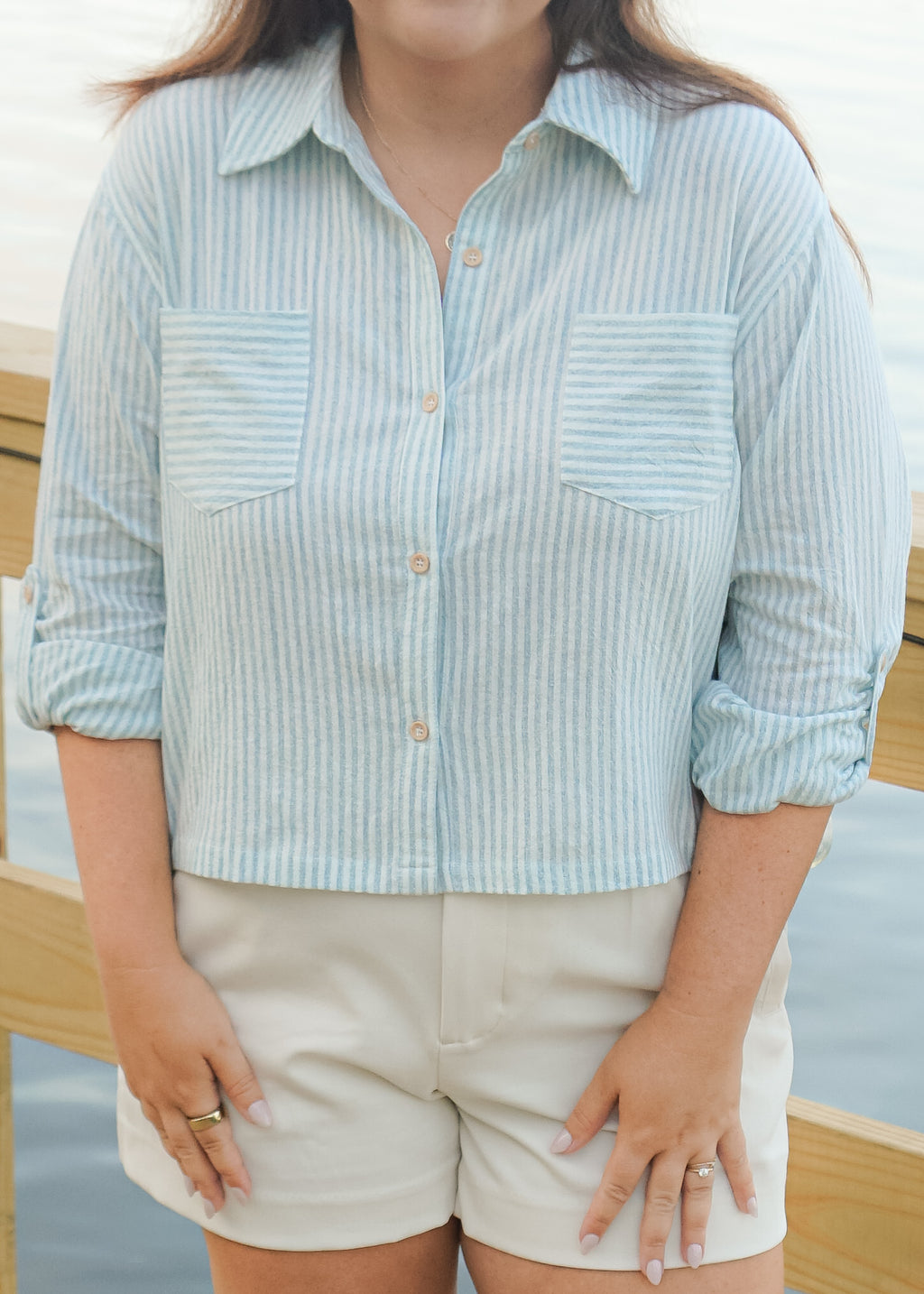 Cecilia Button Down in Sky Blue