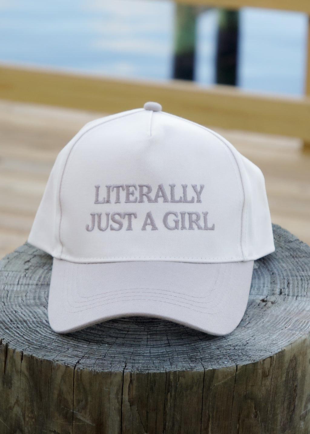 "Literally Just a Girl" Hat in Beige
