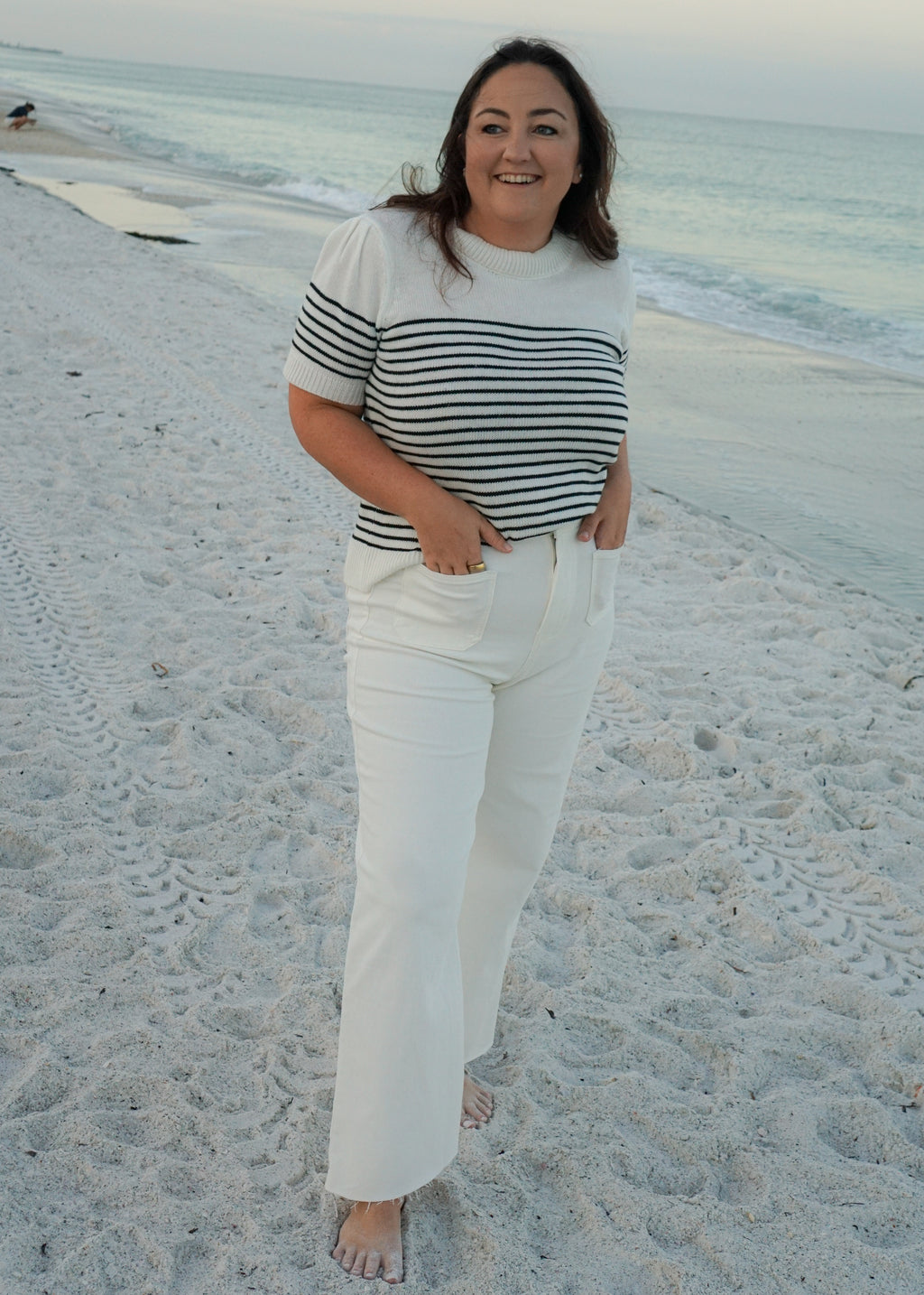 Brittany Sweater Top in White