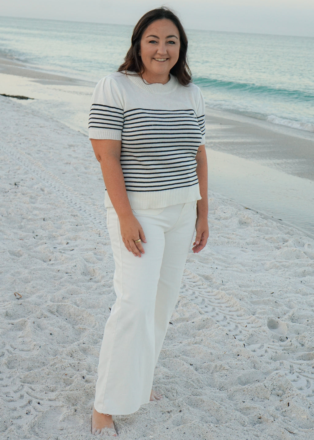 Katie Wide Leg Jeans in White