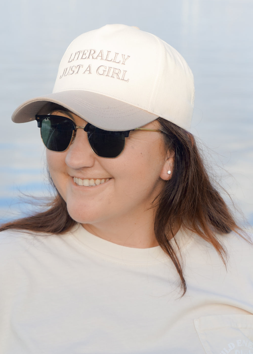 "Literally Just a Girl" Hat in Beige