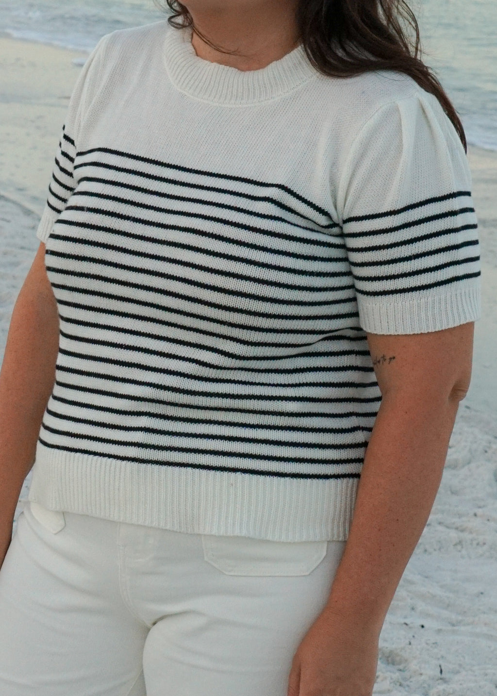 Brittany Sweater Top in White